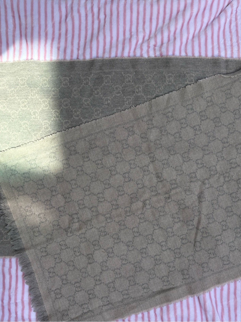 Gucci Gray GG Monogram Scarf